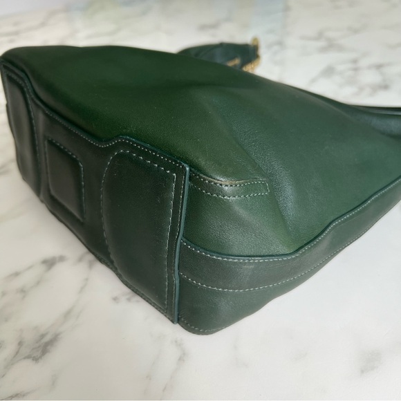 COACH Vintage Y2K Amanda Hobo 6950 Green Leather Brass Shoulder Bag - Picture 13 of 16